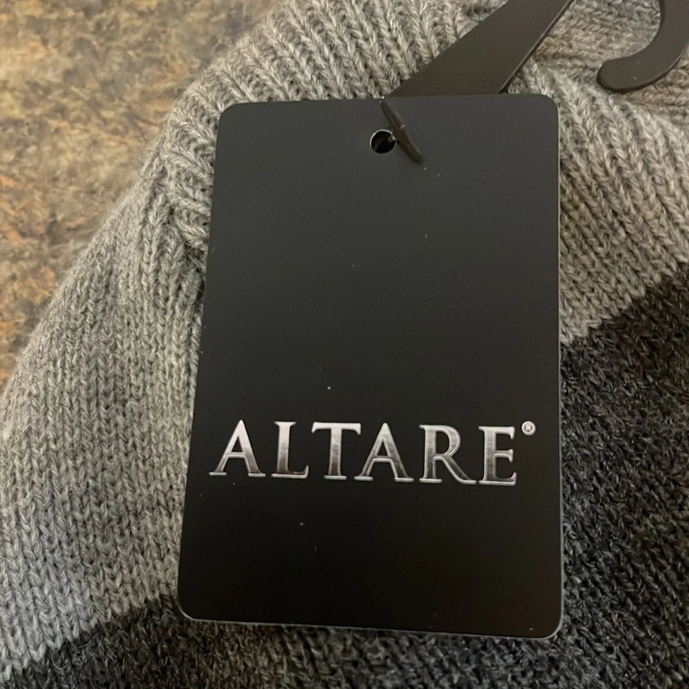 Stocking Cap NWT from Nordstrom Altare Gray Stripes - Picture 3 of 6